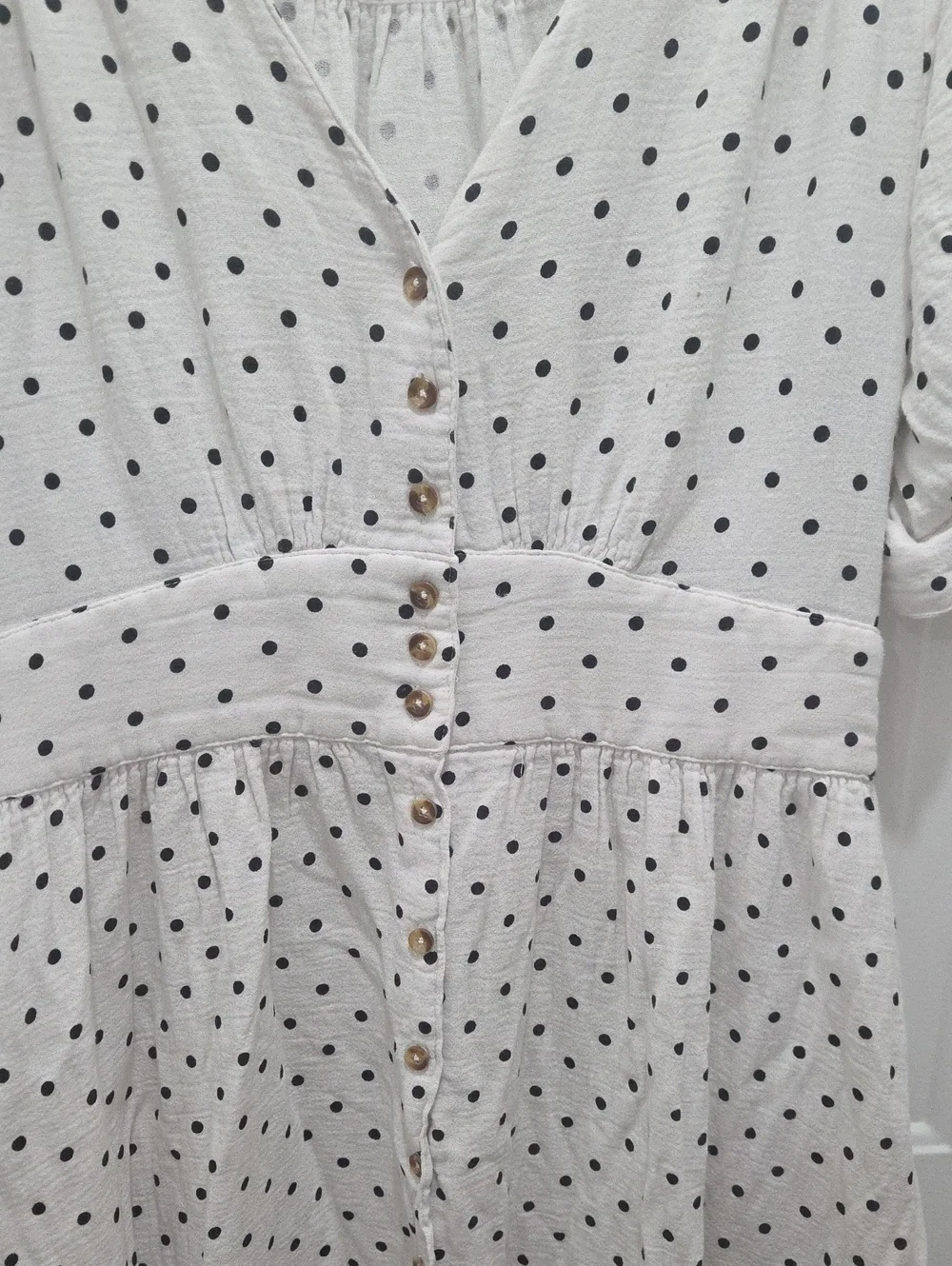 Ellison White Polka Dot Midi Dress L